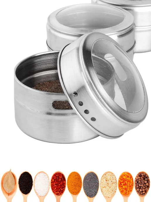 Набор для специй на подставке нержавейка 3 шт - фото 14