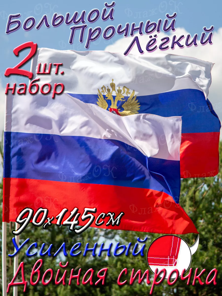 Флаги России набор 2 шт