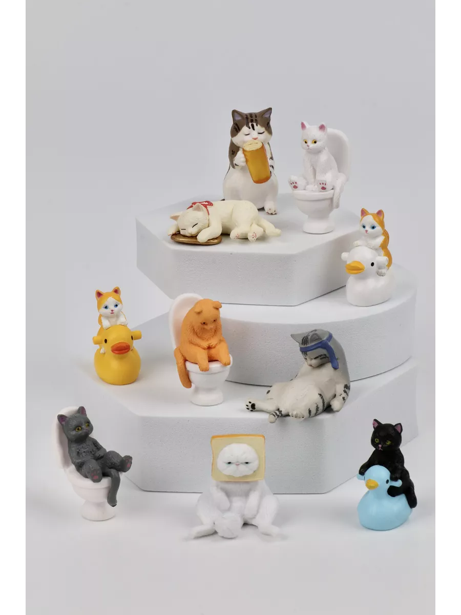 Фигурки животных сувенирные котики ассорти CakeCraft 191635242 купить за  951 ₽ в интернет-магазине Wildberries