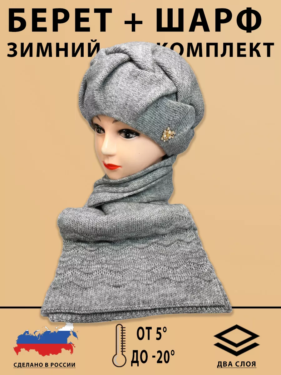 Зимний берет спицами – модель Людмилы Нефедовой | Вязание Шапок - Модные и Новые Модели
