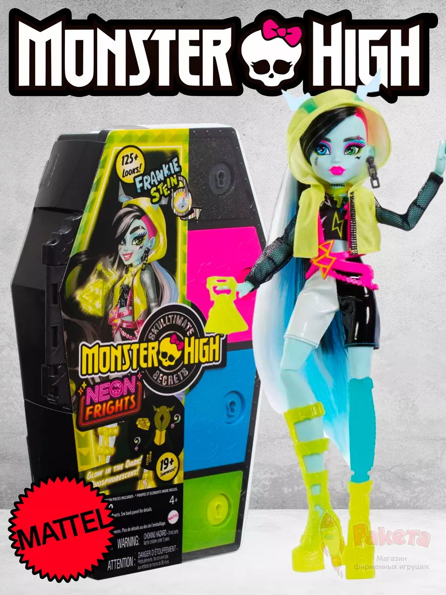 Кукла Монстер Хай Neon Frights Фрэнки Штейн HNF79 Monster High 191689610  купить за 5 030 ₽ в интернет-магазине Wildberries