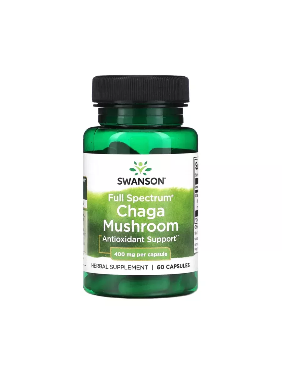 Chaga Mushroom 400 mg, 60 caps Swanson 191982363 купить за 1 910 ₽ в  интернет-магазине Wildberries