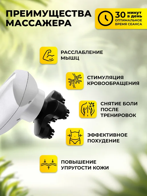 Classmark Массажер для тела, шеи и ног электрический и антицеллюлитный, белый, фото 2